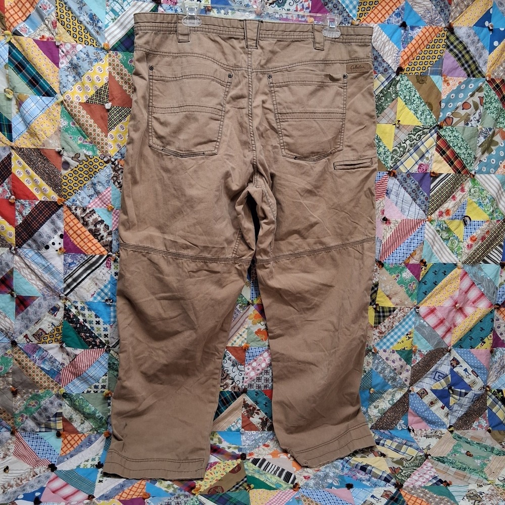 Cabelas Mens Double Knee Casuals Utility Pants Size 44x32 Tan Brown - Picture 2 of 16